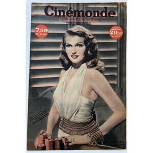 RARE 1946 French Rita Hayworth Magazine Oversized Cinemonde Gilda, Hollywood